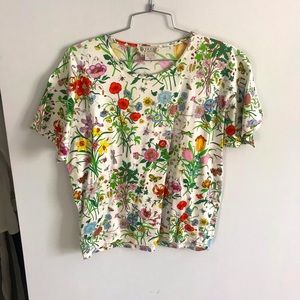 Vintage Gucci Botanical Floral Top-RARE